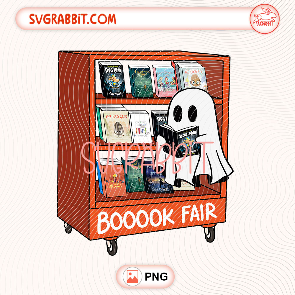 Booook Fair Spooky Book Halloween Chirldren Book PNG 300 DPI transparent background for shirts mugs tumblers stickers decals teacher gifts and Halloween crafts