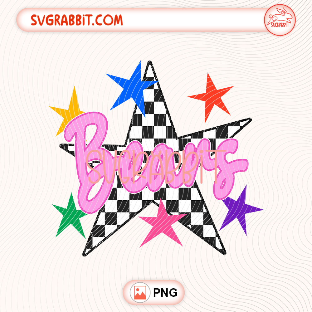 Checkered Star Bears Mascot PNG Checkered Bears Mascot PNG 300 DPI transparent background for shirts mugs tumblers stickers decals teacher gifts student gifts and school spirit crafts