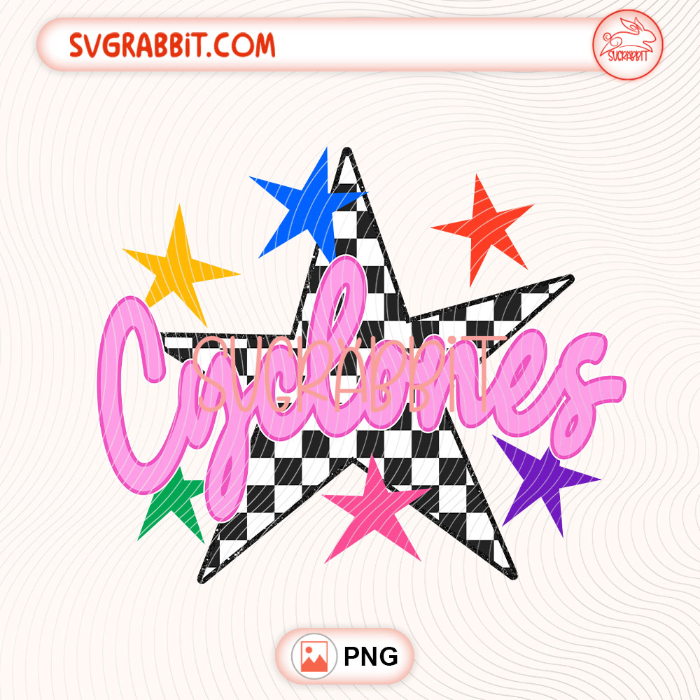 Checkered Star Cyclones Mascot PNG Cyclones Mascot PNG 300 DPI transparent background for shirts mugs tumblers stickers decals teacher gifts student gifts and school spirit crafts