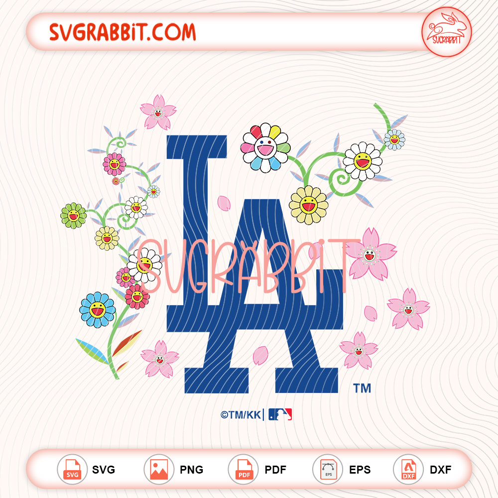 Cherry Blossom LA Dodgers Tokyo Series SVG Dodgers MLB SVG for baseball shirts mugs tumblers stickers decals fan gifts Cricut projects and DIY crafts