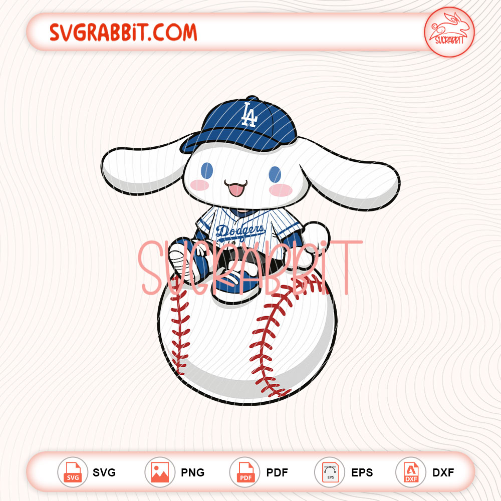 Cinnamoroll LA Dodgers SVG Dodgers Sanrio Characters SVG digital download for shirts mugs tumblers stickers decals baseball gifts Cricut and Silhouette crafts
