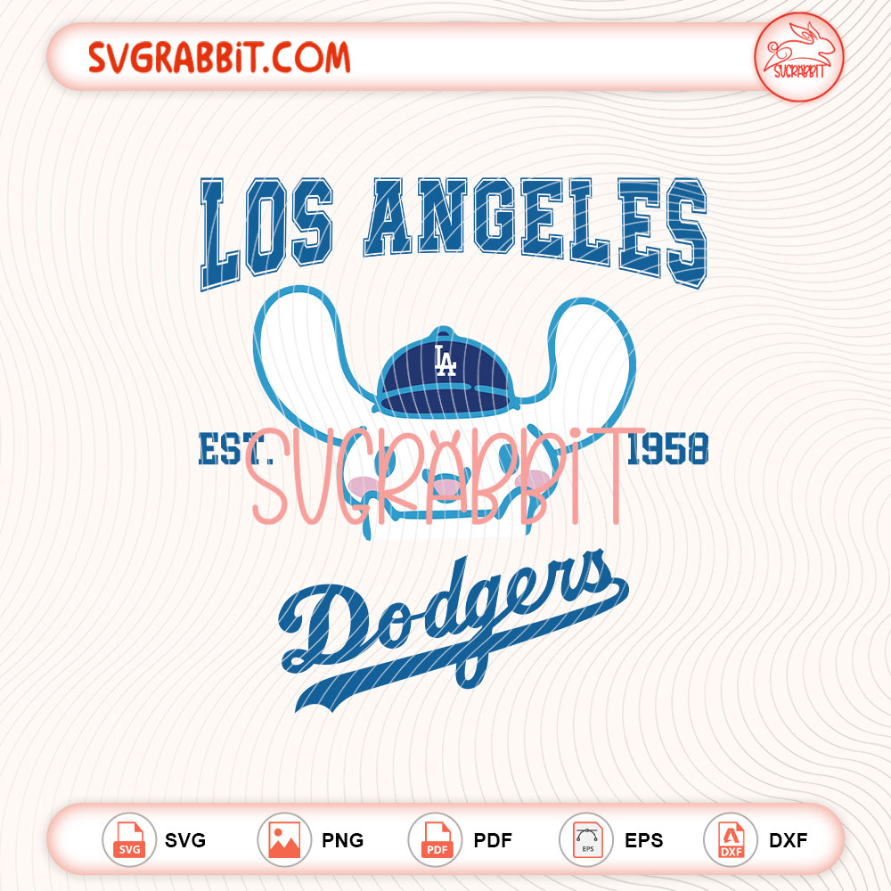 Cinnamoroll Los Angeles Dodgers Since Est 1958 SVG digital download for shirts mugs tumblers stickers decals baseball gifts Cricut and Silhouette crafts