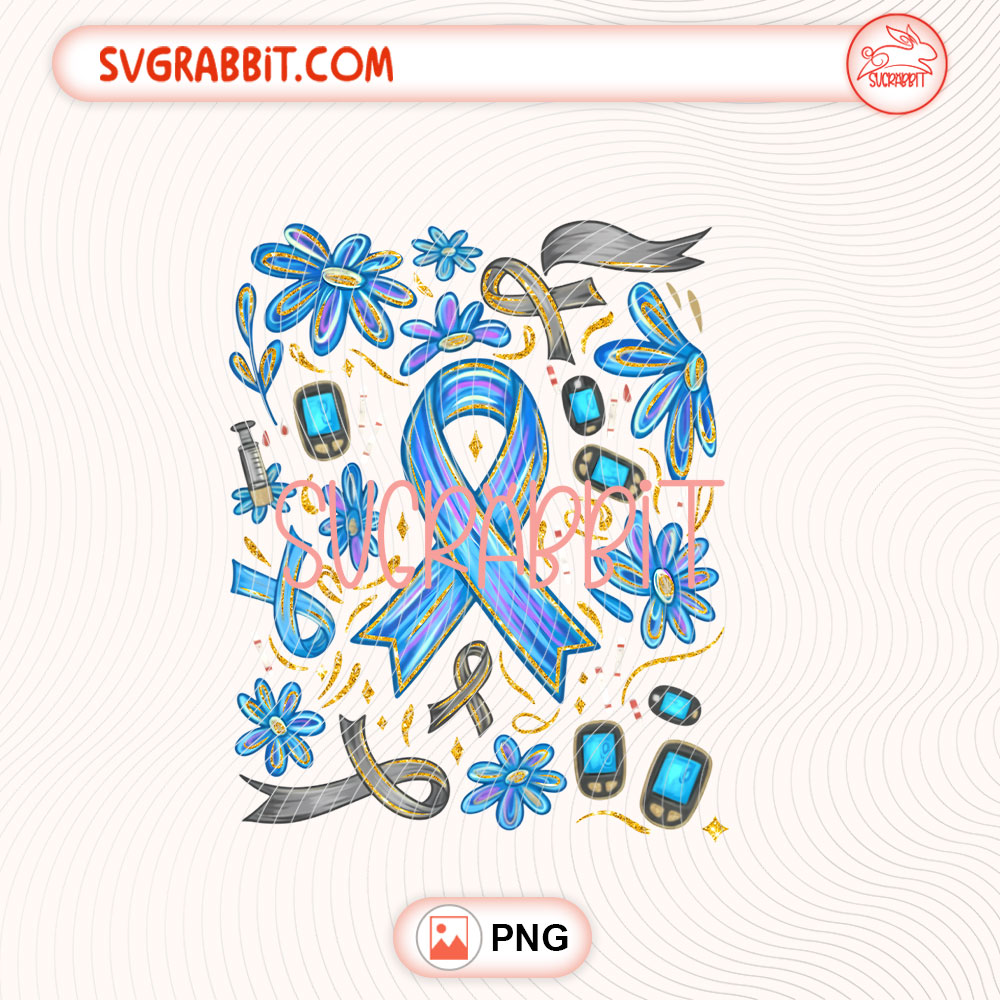 Diabetes Awareness Boho PNG Boho Hippie Floral PNG 300 DPI transparent background for shirts mugs tumblers stickers decals support gifts and awareness crafts