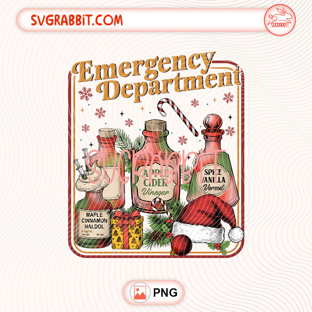 Emergency Department Christmas ER Nurse PNG Nurse PNG 300 DPI transparent background for shirts mugs tumblers stickers decals healthcare gifts nurse gifts and DIY crafts