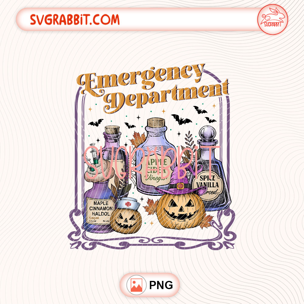 Emergency Department Halloween ER Nurse PNG ER Nurse PNG 300 DPI transparent background for shirts mugs tumblers stickers decals ER nurse gifts and Halloween crafts