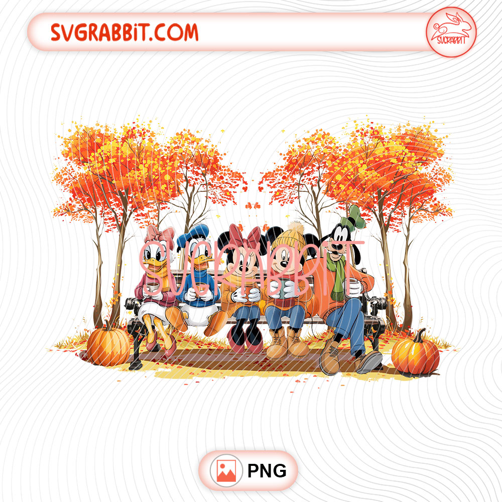 Fall Thanksgiving Mickey And Friends PNG Thanksgiving PNG 300 DPI transparent background for shirts mugs tumblers stickers Thanksgiving gifts and DIY crafts