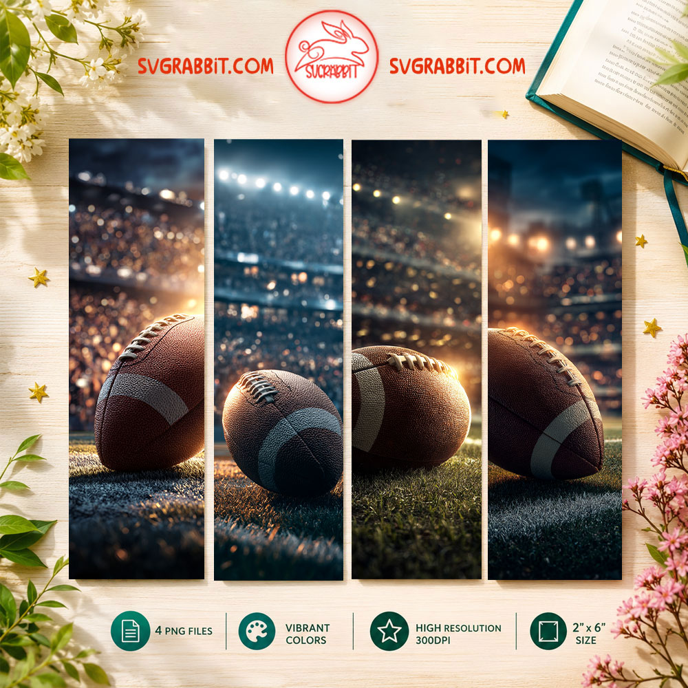 Football Night Stadium Bookmark Printable Game Day Gift 1 PNG bookmark file 300 DPI for football fans sports lovers reading rewards and DIY crafts