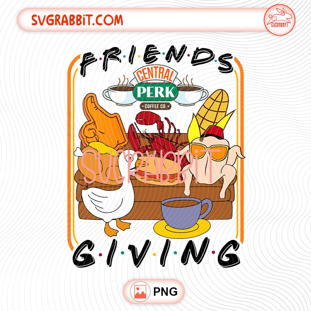 Friends Thanksgiving PNG sleeve design 300 DPI for shirts mugs tumblers stickers and Friendsgiving gifts