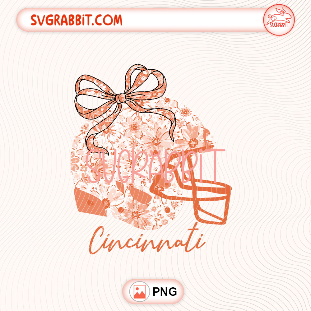 Gameday Floral Football Helmet Cincinnati Team PNG 300 DPI transparent background for shirts mugs tumblers stickers decals football mom gifts and game day crafts