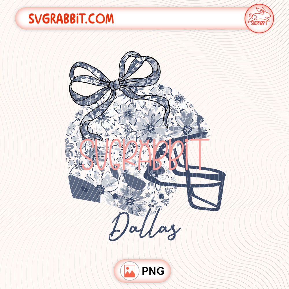 Gameday Floral Football Helmet Dallas Team PNG Football PNG 300 DPI transparent background for shirts mugs tumblers stickers decals football mom gifts and game day crafts