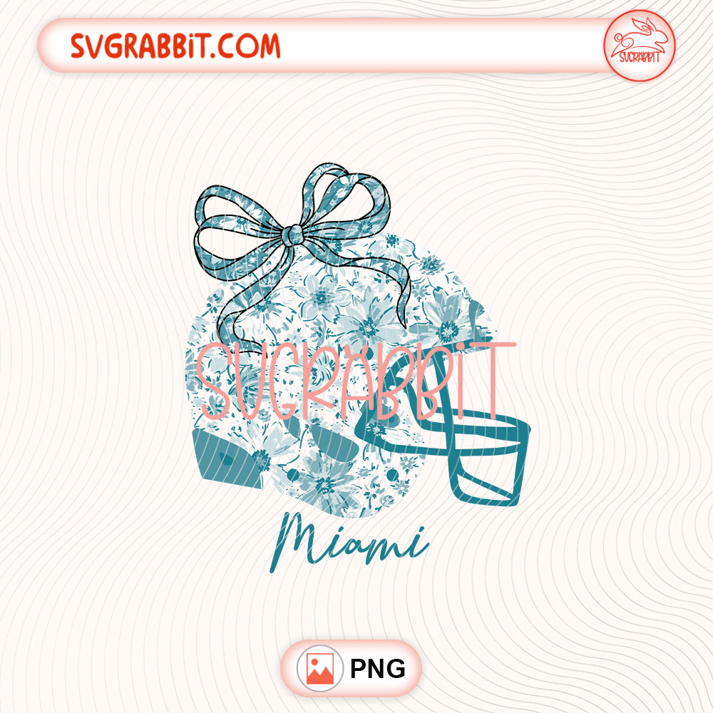 Gameday Floral Football Helmet Miami Team PNG Football PNG 300 DPI transparent background for shirts mugs tumblers stickers decals football mom gifts and game day crafts