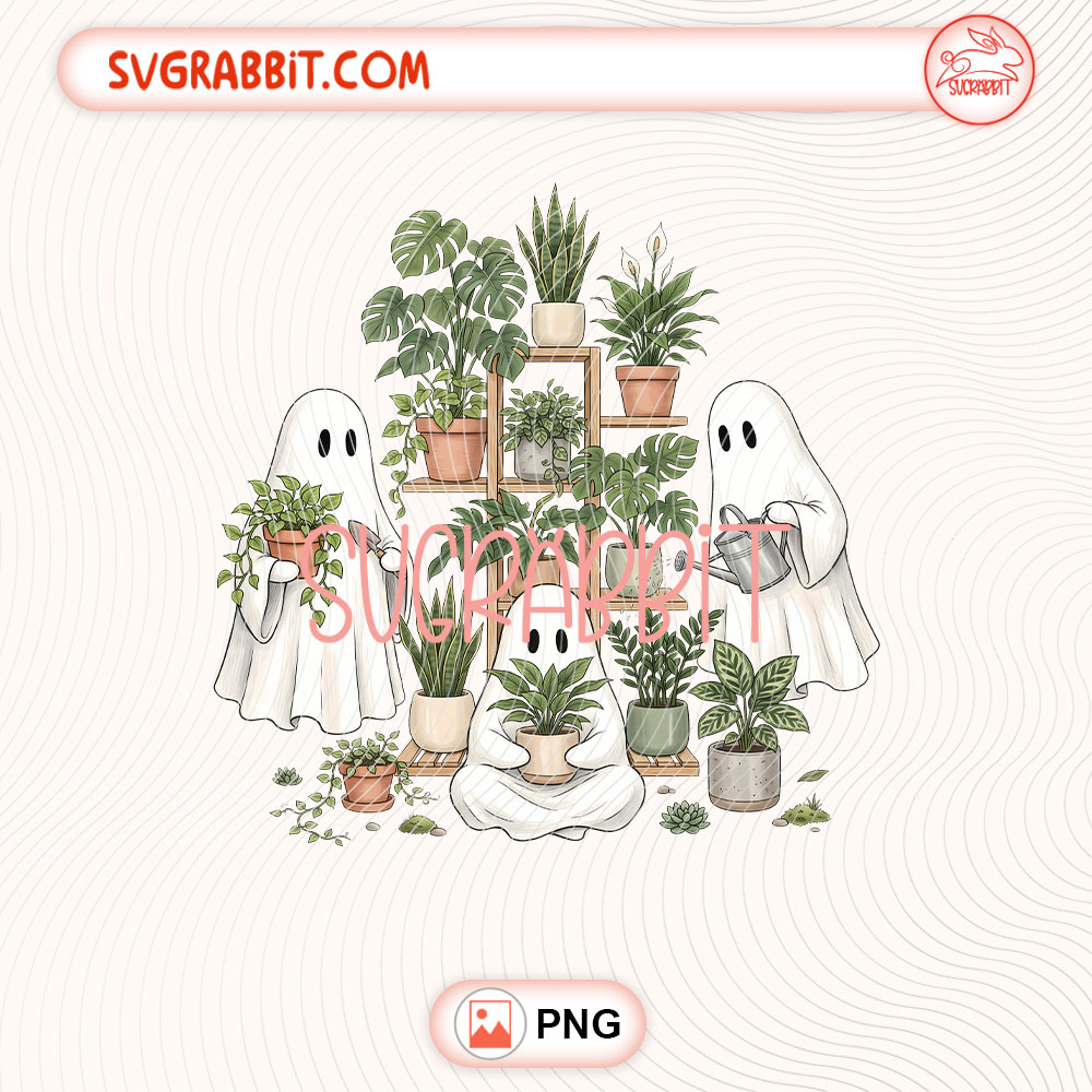 Ghost Plant Lady PNG Gardening PNG Halloween Ghost PNG