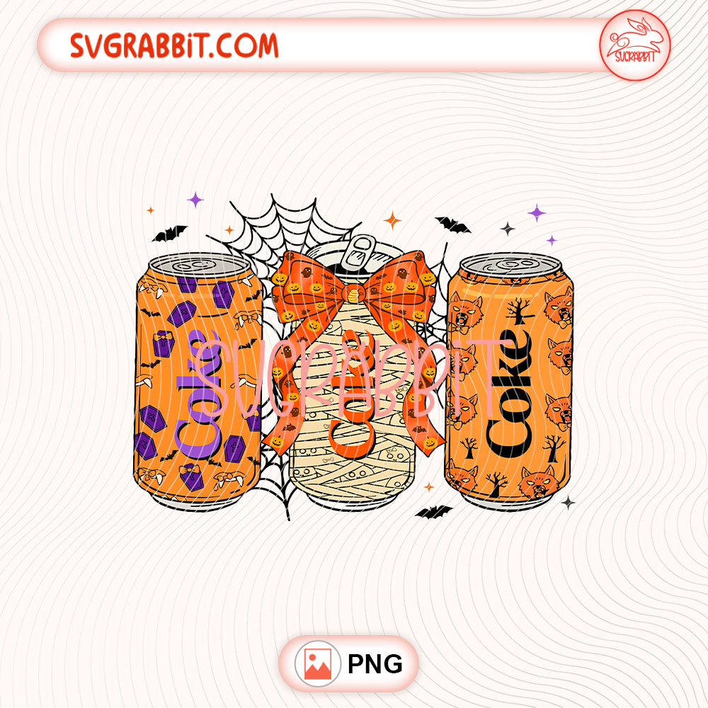 Halloween Coke Coquette PNG Coquette Spooky Coke PNG 300 DPI transparent background for shirts mugs tumblers stickers decals Halloween crafts and soda lover gifts