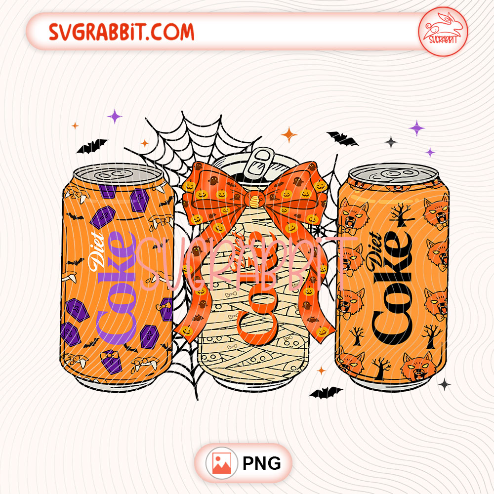 Halloween Diet Coke Coquette PNG Coquette Spooky Coke PNG 300 DPI transparent background for shirts mugs tumblers stickers decals Halloween crafts and soda lover gifts