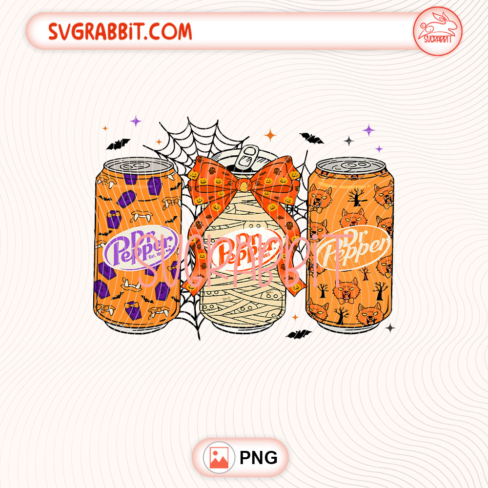 Halloween Dr Pepper Coquette PNG Spooky Dr Pepper PNG 300 DPI transparent background for shirts mugs tumblers stickers decals Halloween crafts and soda lover gifts