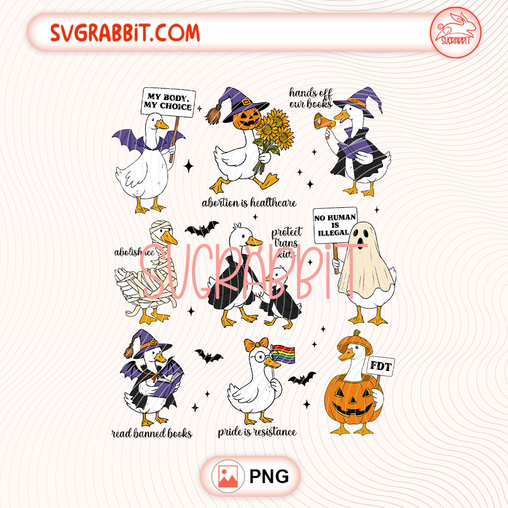 Halloween Goose Subtle FDT PNG Halloween Coquette PNG 300 DPI transparent background for shirts mugs tumblers stickers decals Halloween gifts goose lover gifts and spooky crafts