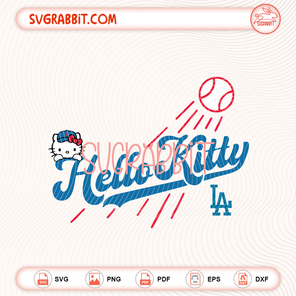 Hello Kitty LA Dodgers Baseball LOGO SVG LA Dodgers SVG digital download for shirts mugs tumblers stickers decals baseball gifts Cricut and Silhouette crafts