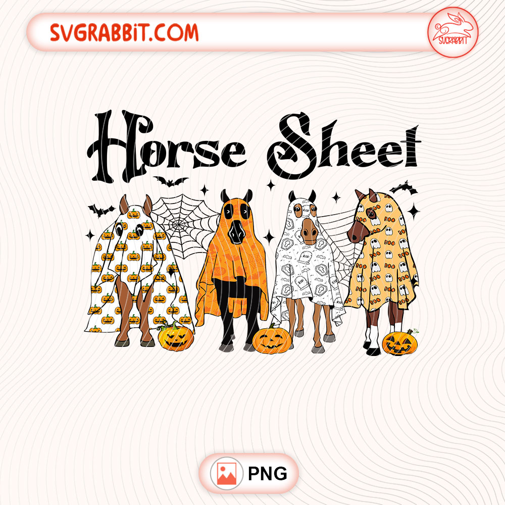 Horse Sheet Spooky Horse Halloween PNG Horse Sheet PNG 300 DPI transparent background for shirts mugs tumblers stickers decals horse lover gifts and Halloween crafts