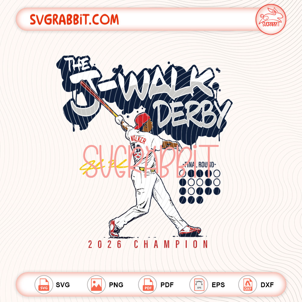 Jordan Walker The J-Walk Derby 2026 Champion SVG digital download for shirts mugs tumblers stickers decals baseball gifts Cricut and Silhouette crafts