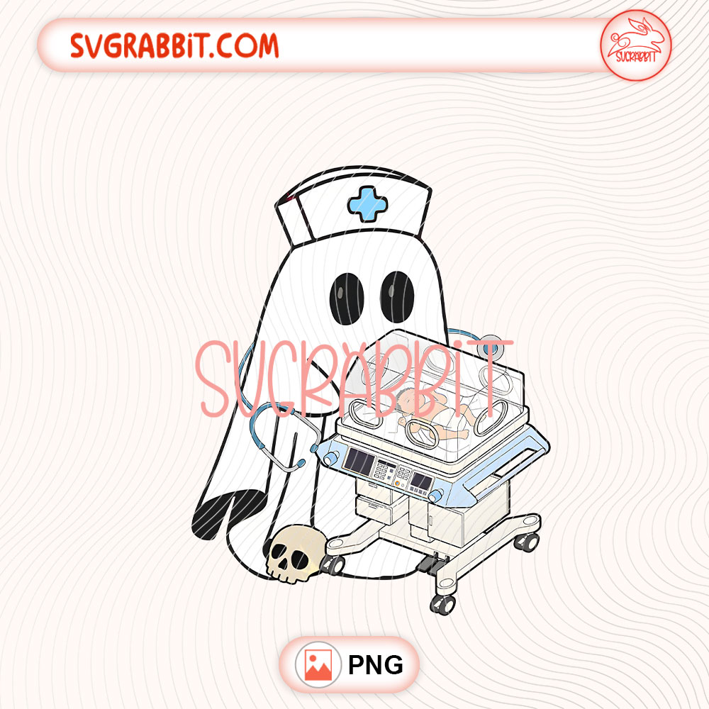 L&D Nurse Ghost Badge Reel PNG Halloween Nurse Ghost PNG 300 DPI transparent background for shirts mugs tumblers stickers decals badge reel crafts and nurse gifts