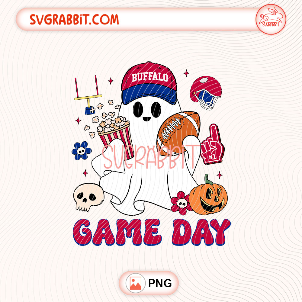 Spooky Halloween Game Day Football Team Buffalo PNG 300 DPI transparent background for shirts mugs tumblers stickers decals football mom gifts and Halloween crafts