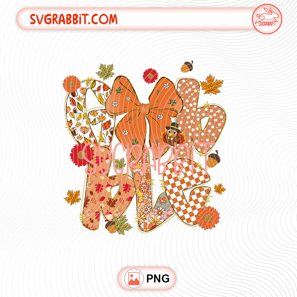 Thanksgiving Gobble Coquette Turkey PNG 300 DPI cute preppy turkey design for shirts mugs tumblers stickers and Thanksgiving gifts