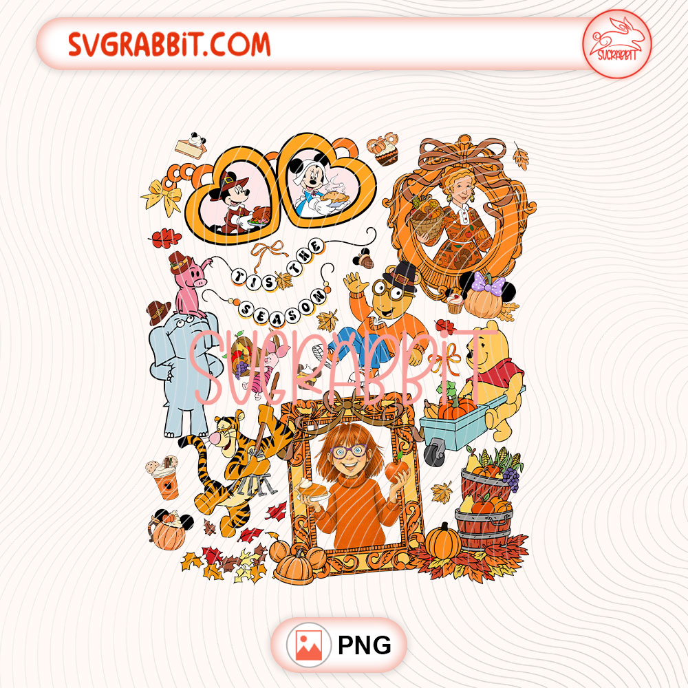 Tis The Season Children's Book Fall Thanksgiving Version PNG 300 DPI transparent background for shirts mugs tumblers stickers decals teacher gifts book lover gifts and DIY crafts