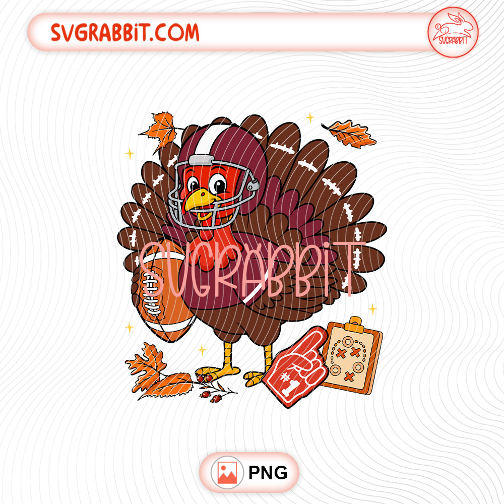 Turkey Football Fall Thanksgiving PNG 300 DPI transparent background for football shirts mugs tumblers stickers Thanksgiving gifts and DIY crafts