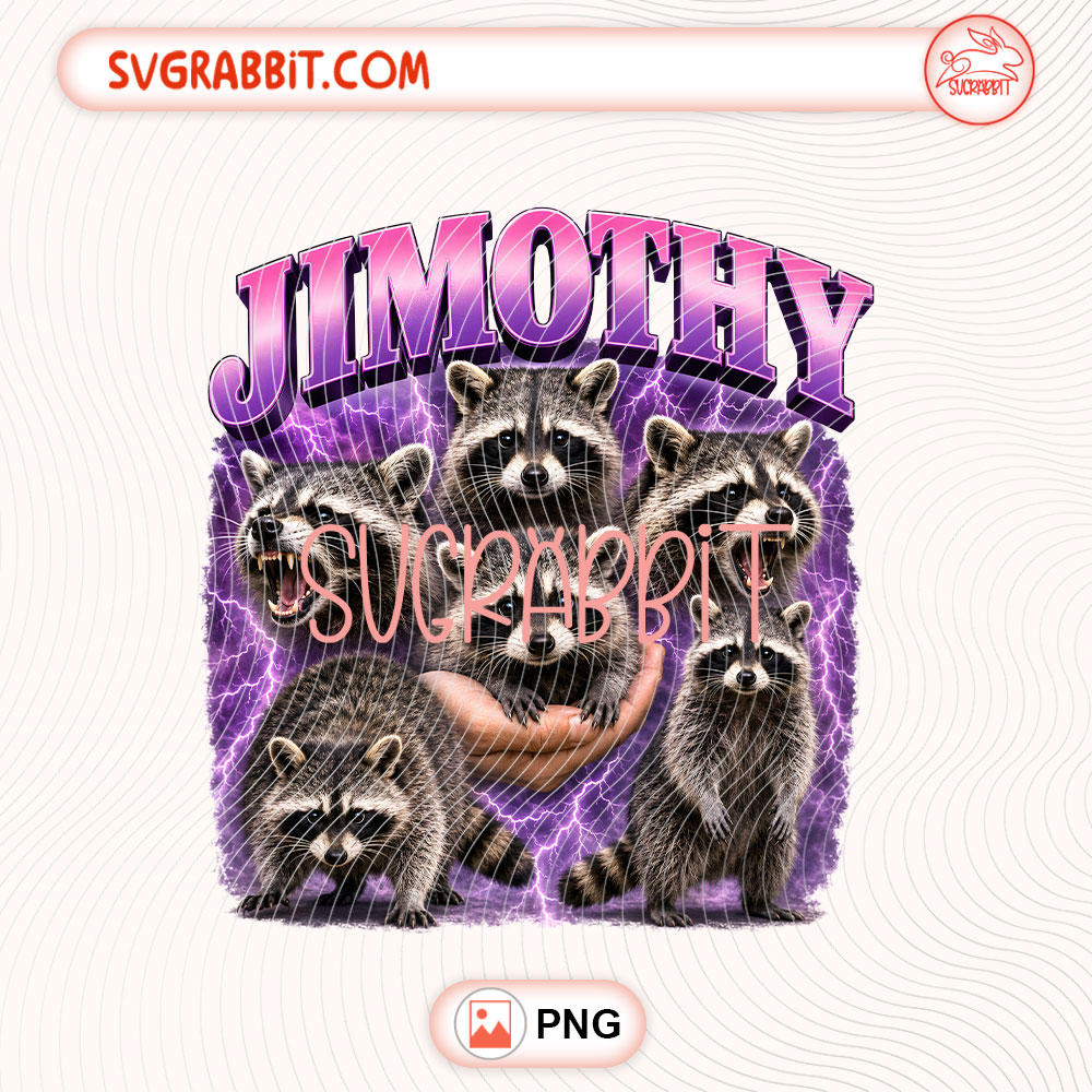 Vintage 90s Raccoon Lightning PNG Jimothy Raccoon PNG 300 DPI transparent background for shirts mugs tumblers stickers decals raccoon lover gifts and retro crafts