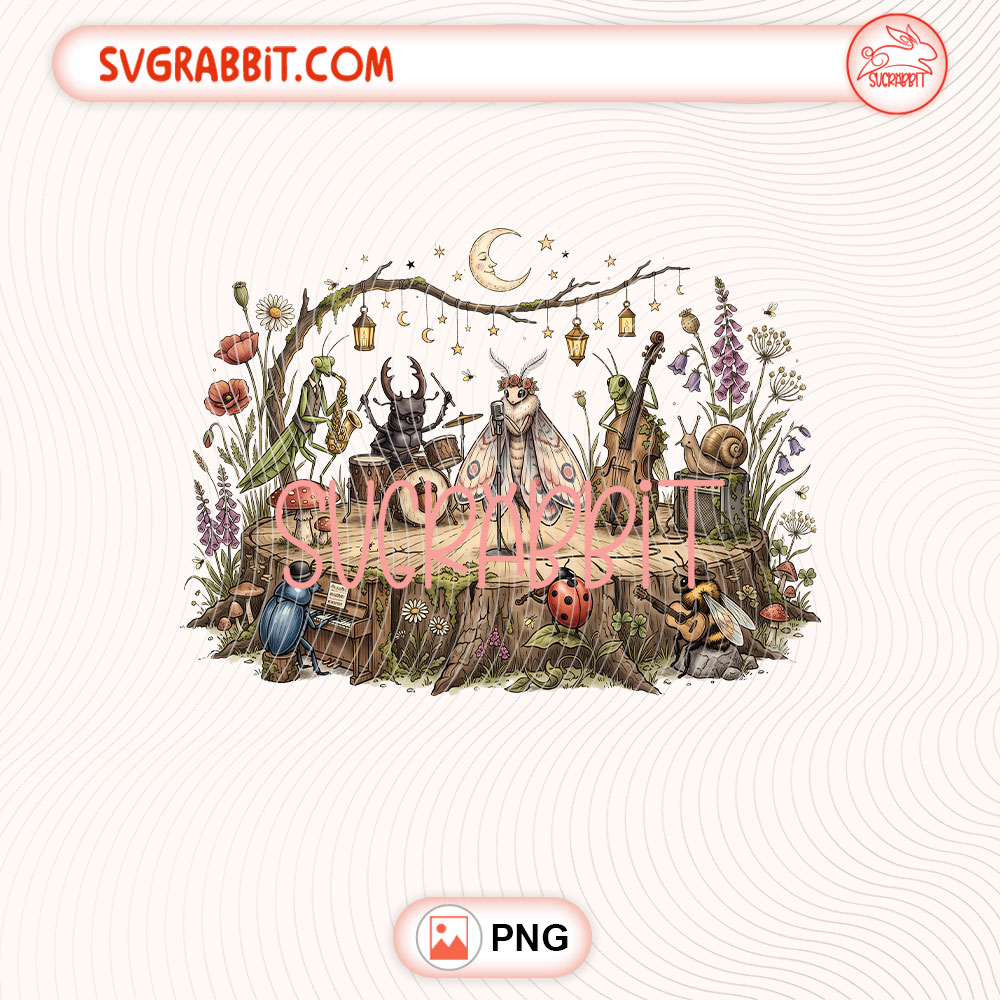 Vintage Insect Music PNG Musical Bugs PNG Musician Bug PNG 300 DPI transparent background for shirts mugs tumblers stickers decals music lover gifts and bug lover crafts