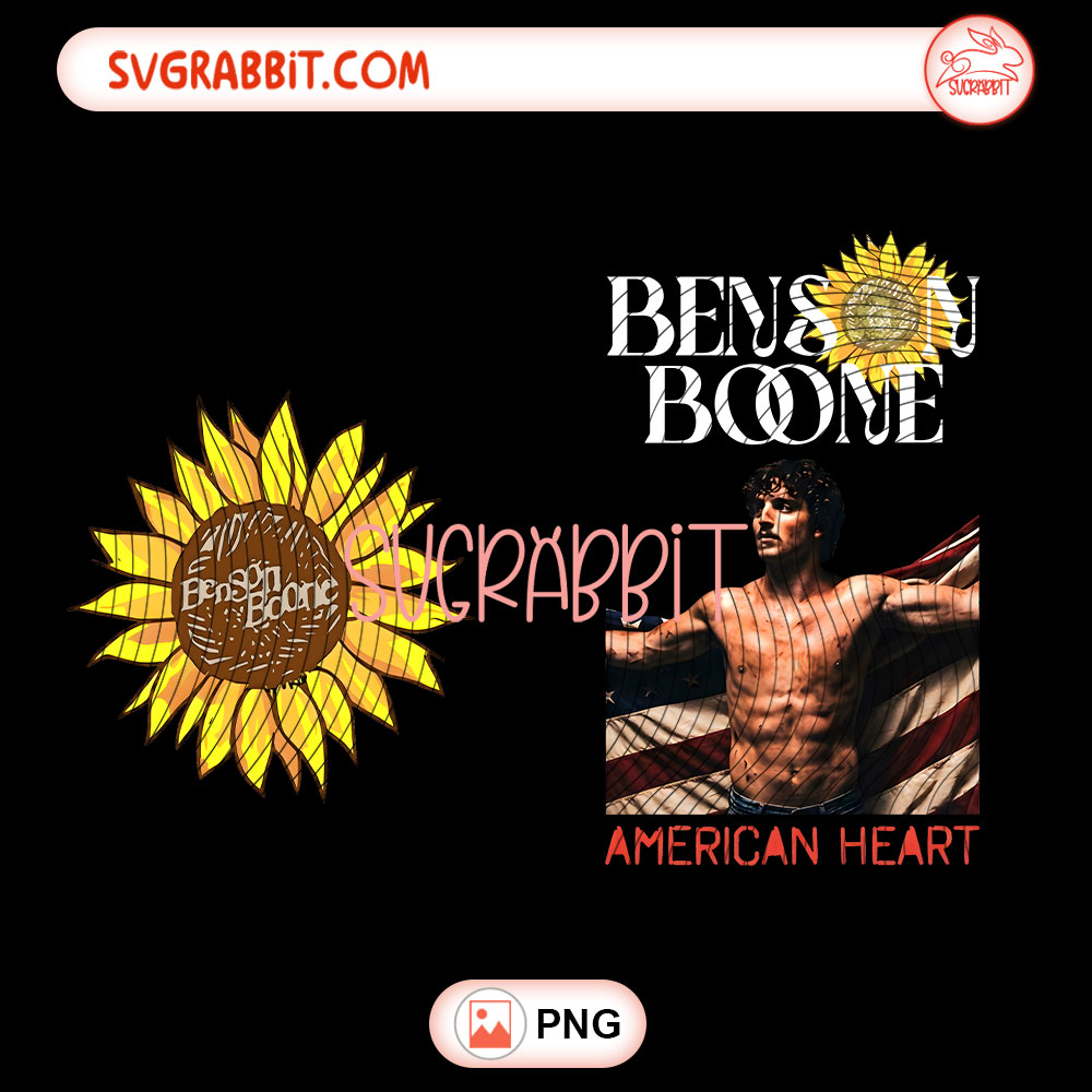 Benson Boone Vintage PNG American Heart Tour PNG 300 DPI transparent background for shirts mugs tumblers stickers decals concert gifts and music crafts