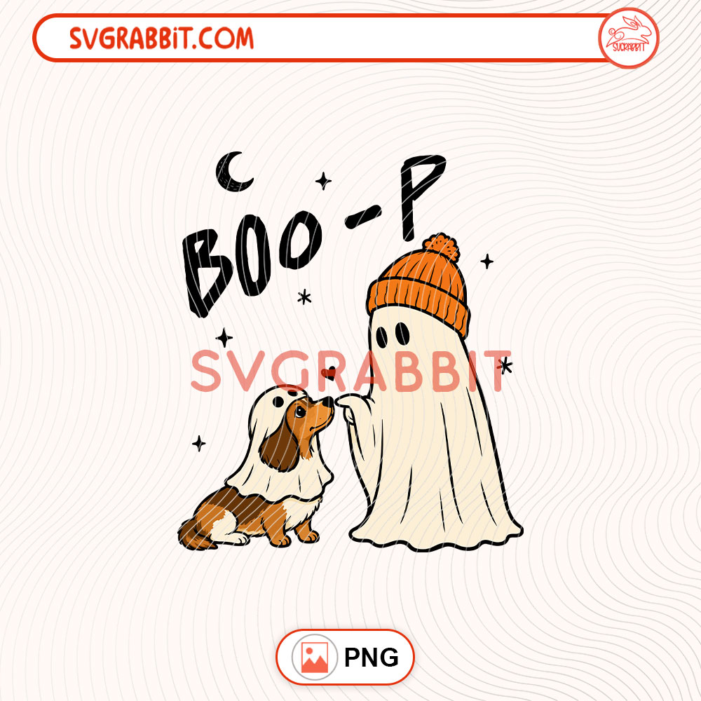 Boo-P Ghost Dachshund PNG Boo-P Halloween Dog PNG 300 DPI transparent background for shirts mugs tumblers stickers decals Halloween gifts and dog lover crafts