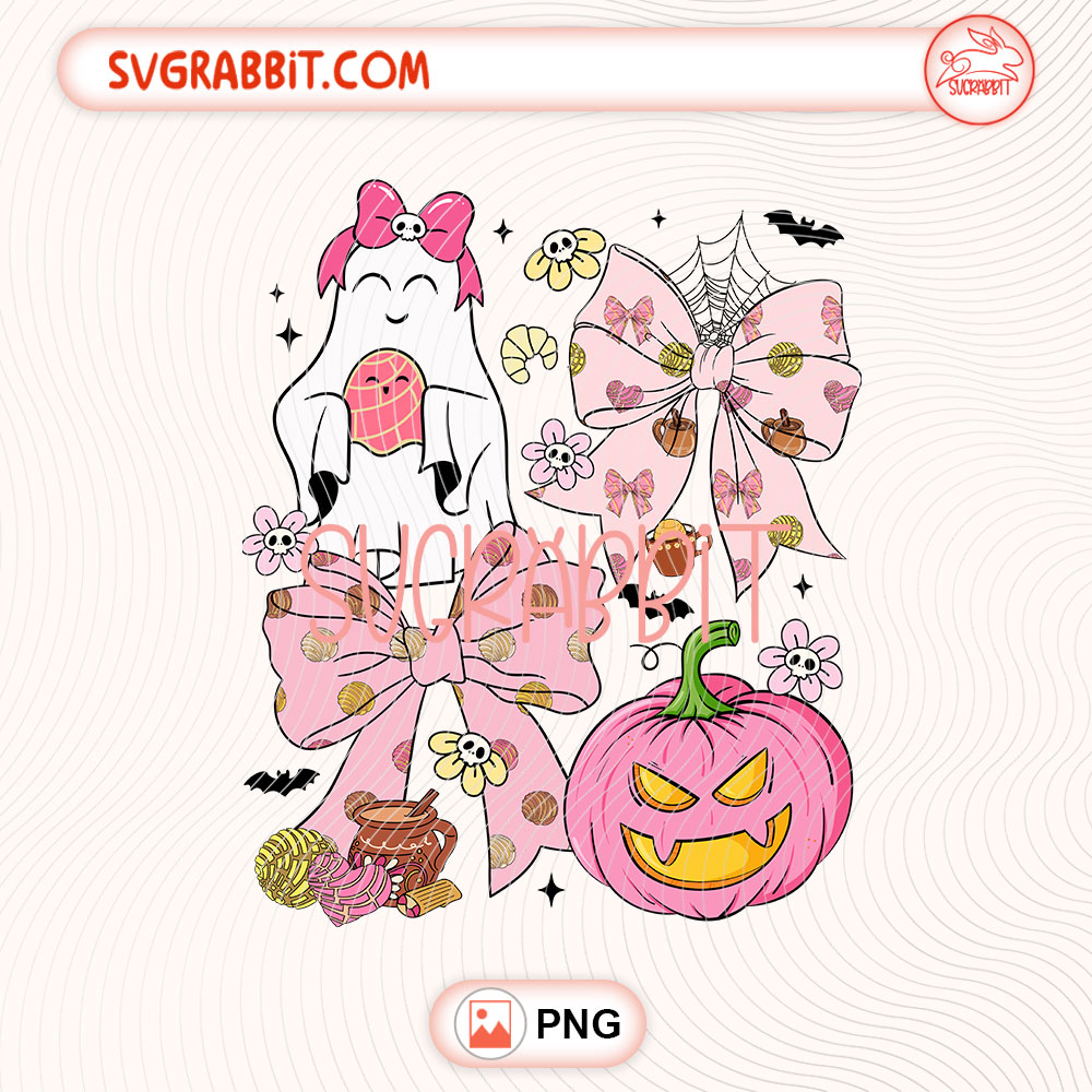 Coquette Bow Mexican Spooky Halloween PNG 300 DPI transparent background for shirts mugs tumblers stickers decals Halloween crafts and festive gifts