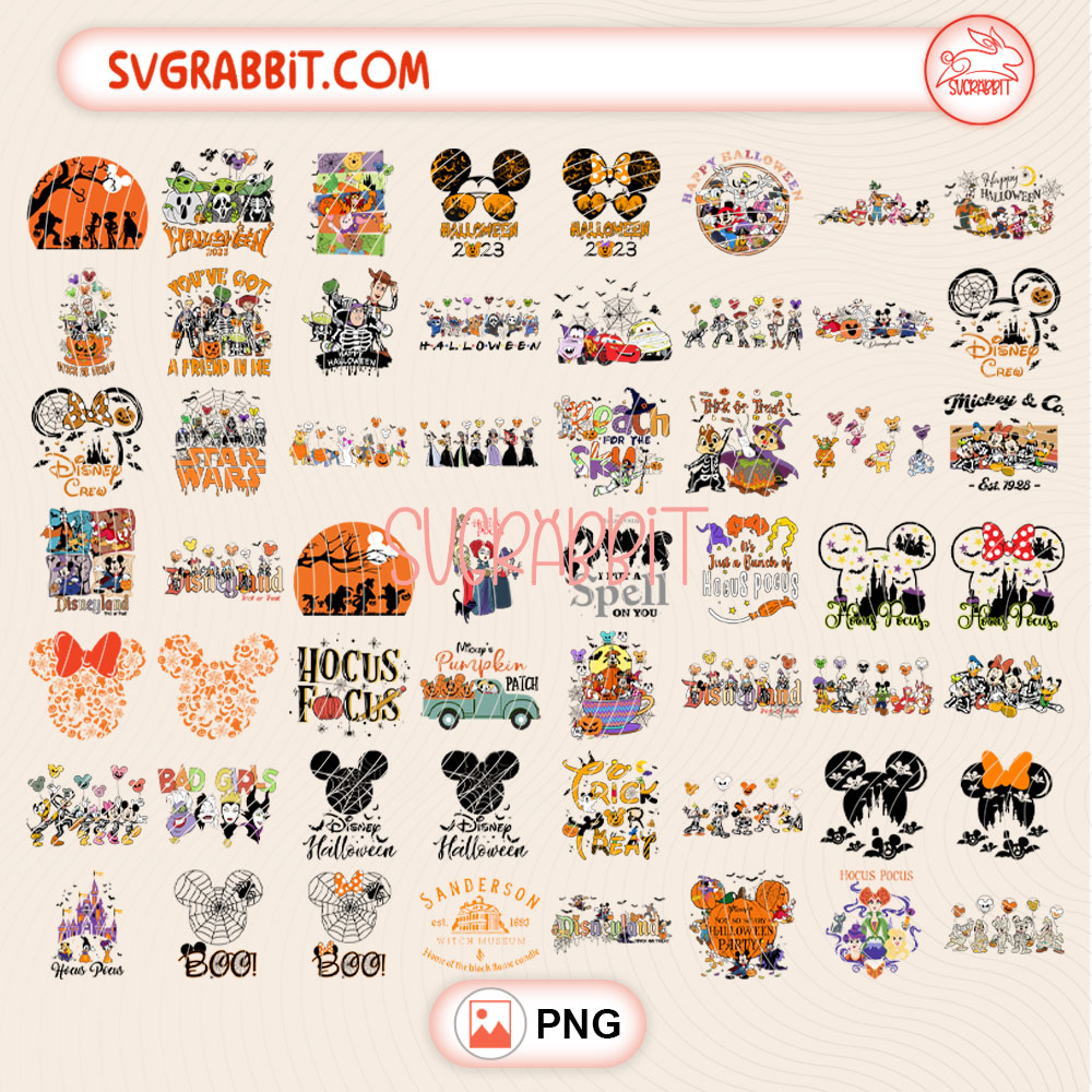 Disney Halloween PNG Bundle Mickey And Friends Halloween PNG 300 DPI transparent background for Halloween shirts mugs tumblers stickers decals spooky season gifts and kids party crafts