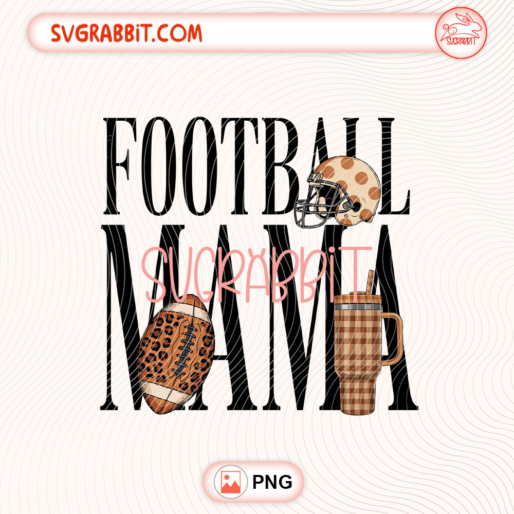 Football Mama PNG Cute Game Day Mom PNG Football PNG 300 DPI transparent background for shirts mugs tumblers stickers decals football mama gifts and game day crafts