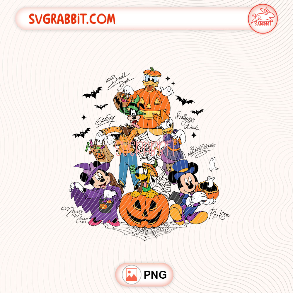 Halloween Disney Sign Mickey And Friends PNG Halloween PNG 300 DPI transparent background for shirts mugs tumblers stickers decals spooky gifts and sign crafts