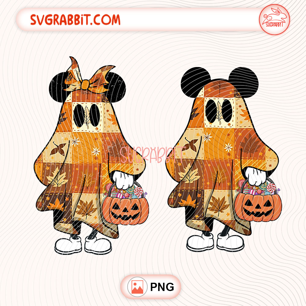 Halloween Floral Cartoon Mouse Couple PNG Halloween PNG 300 DPI transparent background for shirts mugs tumblers stickers decals couple gifts and floral spooky crafts