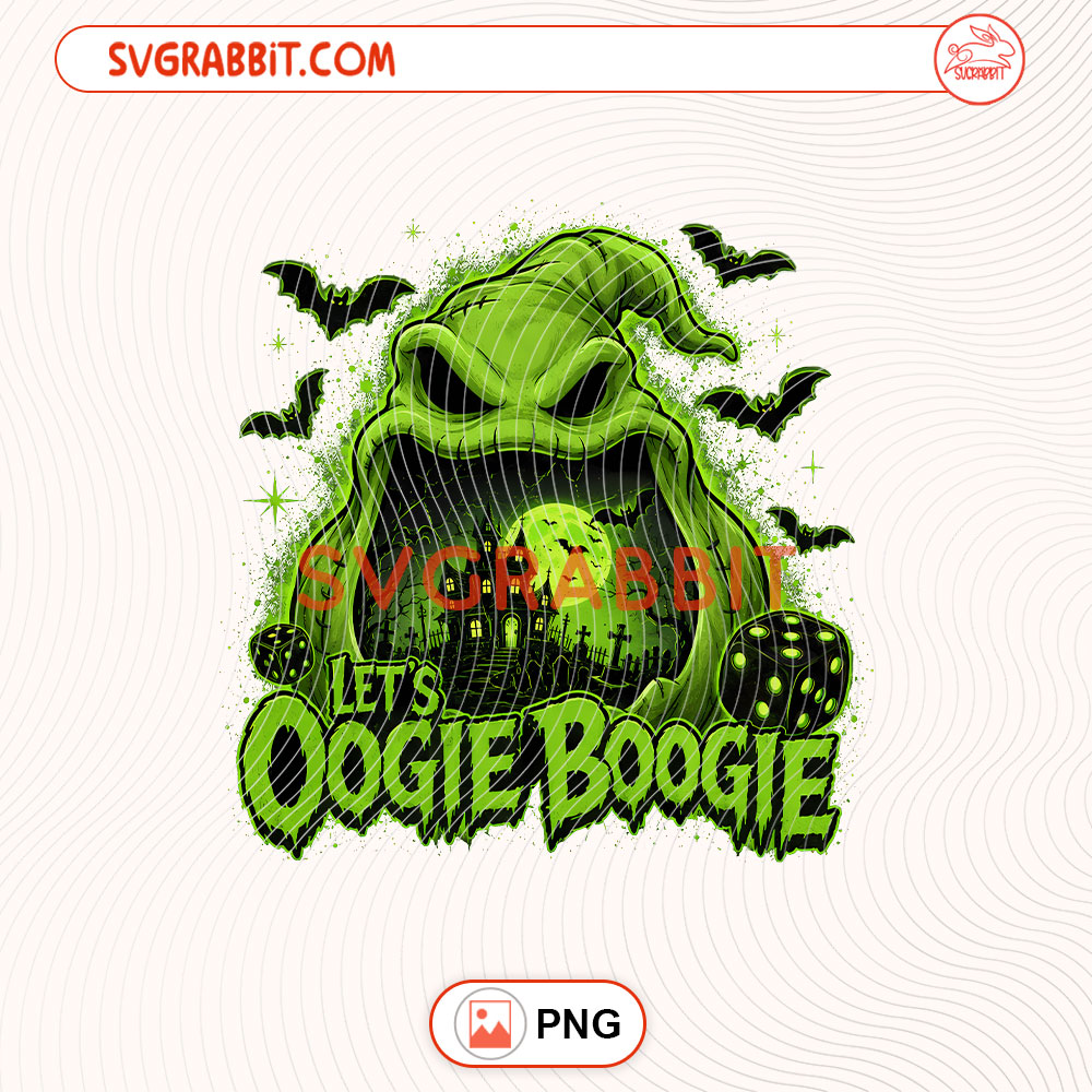 Let's Oogie Boogie Vintage PNG Oogie Boogie Halloween PNG 300 DPI transparent background for shirts mugs tumblers stickers decals Halloween gifts and spooky season crafts