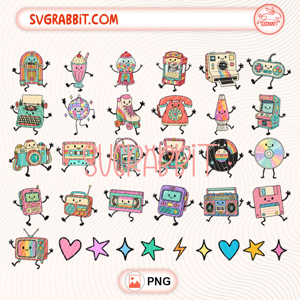 Never Forget Retro 80s 90s Bundle PNG Never Forget PNG 300 DPI transparent background for shirts mugs tumblers stickers decals retro gifts and nostalgic crafts