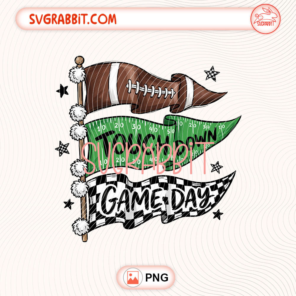 Retro Touchdown Season PNG Football Season PNG Football PNG 300 DPI transparent background for shirts mugs tumblers stickers decals football gifts and game day crafts