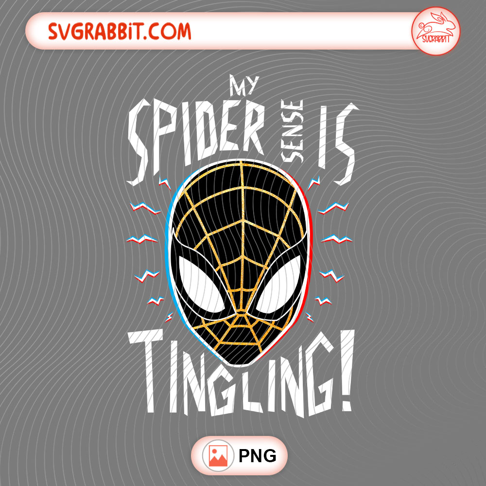 Spider Man My Spidey Sense Is Tingling Marvel PNG 300 DPI transparent background for shirts mugs tumblers stickers decals comic crafts and movie fan gifts