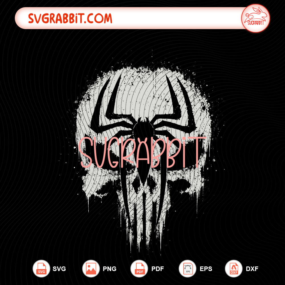 Spider-man Punisher Skull Mashup SVG Amazing Spider-Man SVG cut file for Cricut Silhouette shirts mugs tumblers stickers decals comic crafts and movie fan gifts