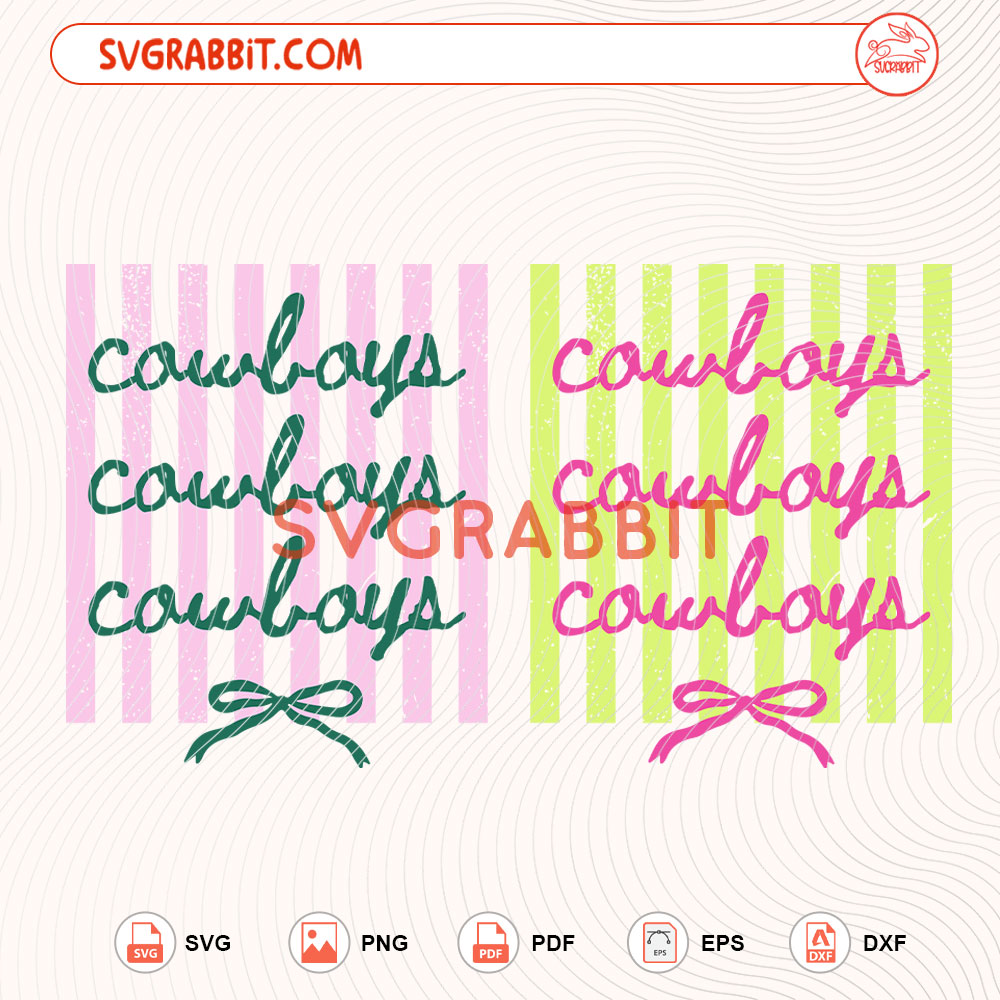 Striped Cowboys Preppy Sports Mascot SVG Sports Team SVG digital download for shirts mugs tumblers stickers decals school spirit team spirit Cricut and Silhouette crafts