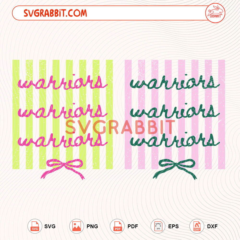 Striped Warriors Preppy Sport Mascot SVG Sports Team SVG digital download for shirts mugs tumblers stickers decals school spirit team spirit Cricut and Silhouette crafts