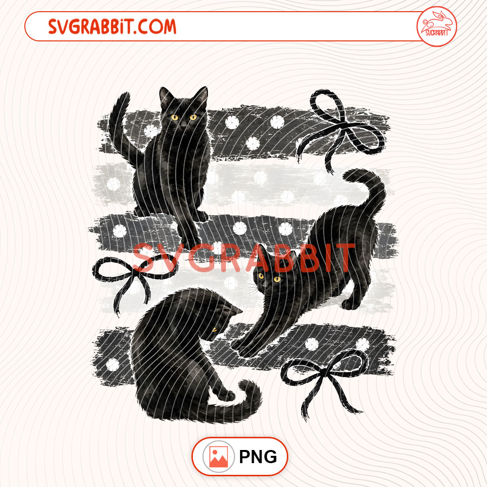 Stripes Black Cat Halloween PNG Spooky Season Black Cat PNG 300 DPI transparent background for shirts mugs tumblers stickers decals Halloween gifts and cat crafts