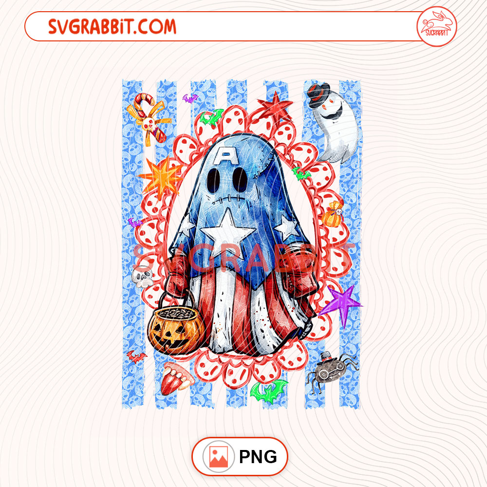 Stripes Preppy Captain America Halloween PNG Halloween PNG 300 DPI transparent background for shirts mugs tumblers stickers decals Halloween gifts and spooky season crafts
