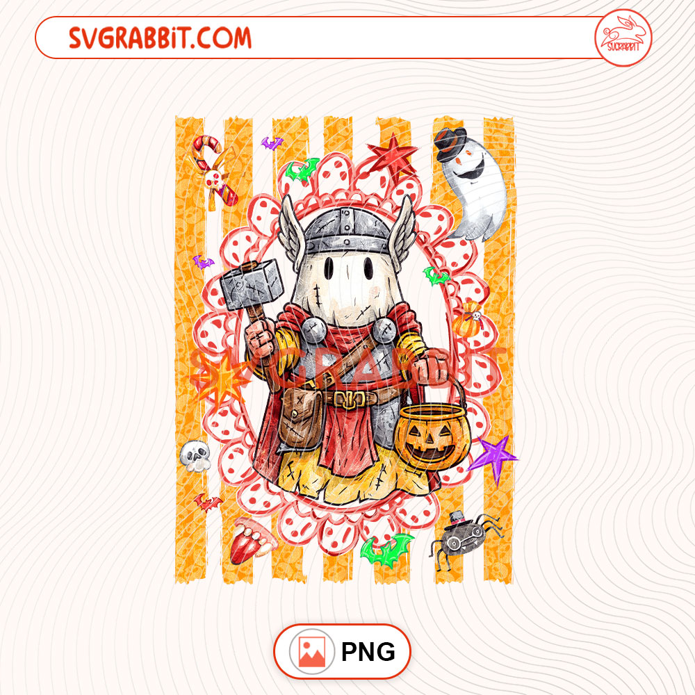Stripes Preppy Thor Halloween PNG Spooky Thor Halloween PNG 300 DPI transparent background for shirts mugs tumblers stickers decals Halloween gifts and spooky season crafts