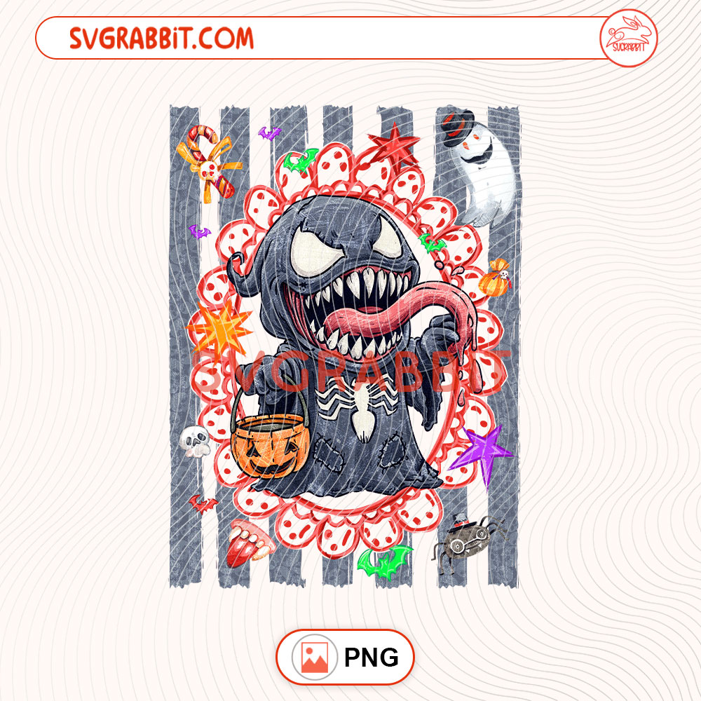 Stripes Preppy Venom Halloween PNG Venom Halloween PNG 300 DPI transparent background for shirts mugs tumblers stickers decals Halloween gifts and spooky season crafts