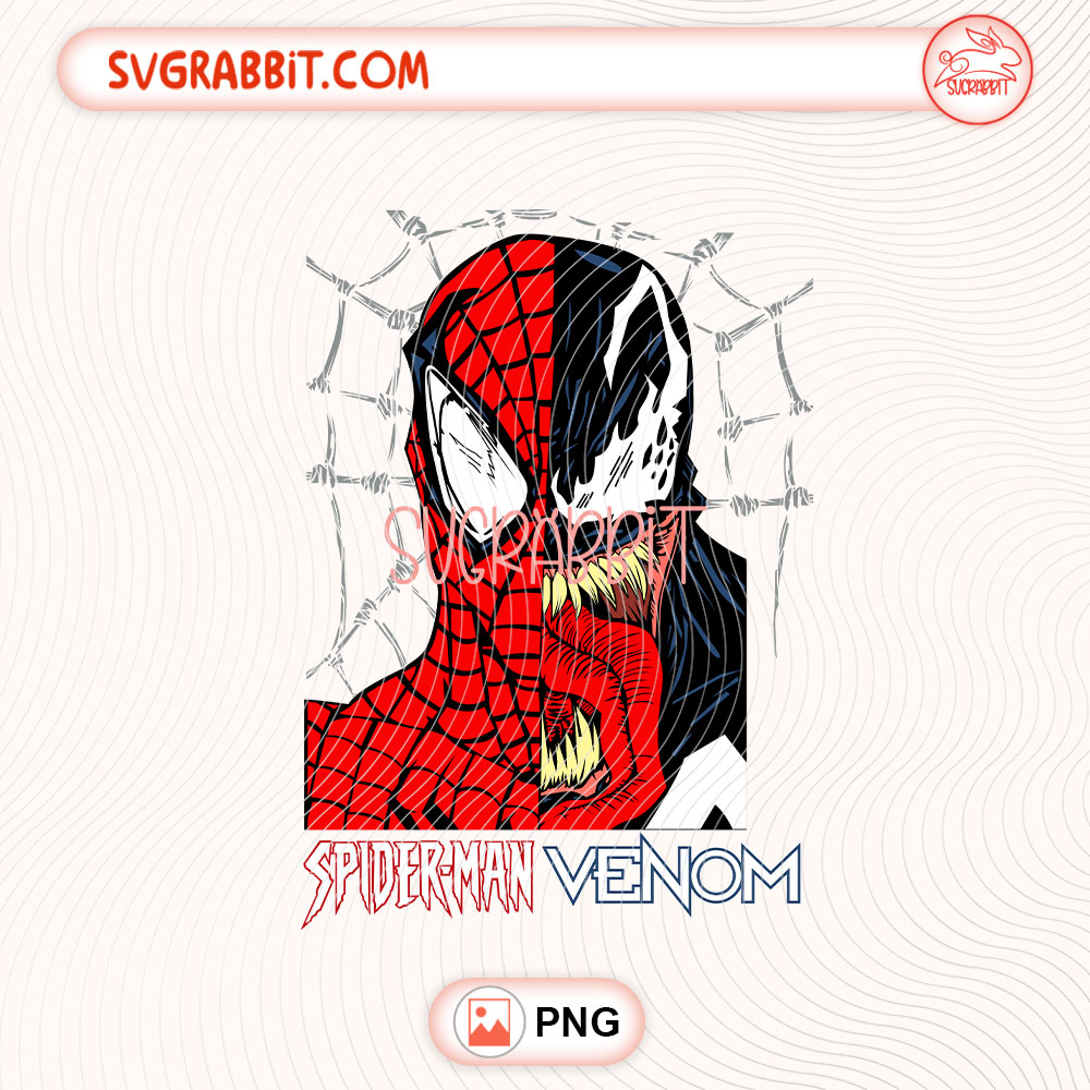 Venom Spider Man Big Face PNG Spider-Man Brand New Day PNG 300 DPI transparent background for shirts mugs tumblers stickers decals comic crafts and movie fan gifts
