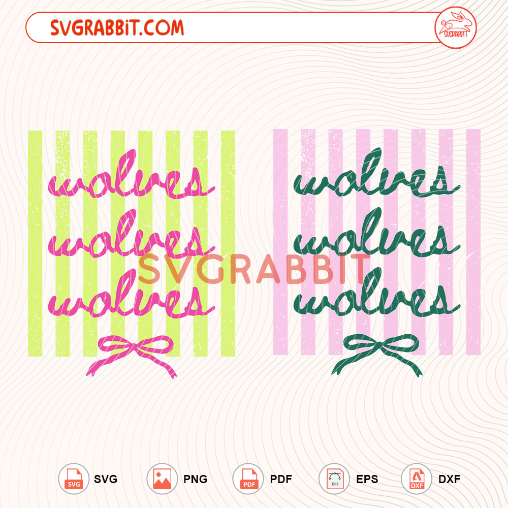 Wolves Preppy Sports Mascot Pattern SVG Sports Team SVG digital download for shirts mugs tumblers stickers decals school spirit team spirit Cricut and Silhouette crafts